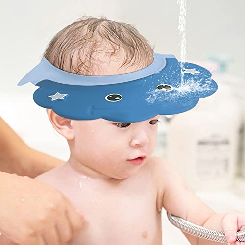 Image of 2 Pcs Baby Shower Cap Adjustable Girls Boys Hair Washing Shield Waterproof Ear Protective Shampoo Hat Soft Bath Head Cap Visor