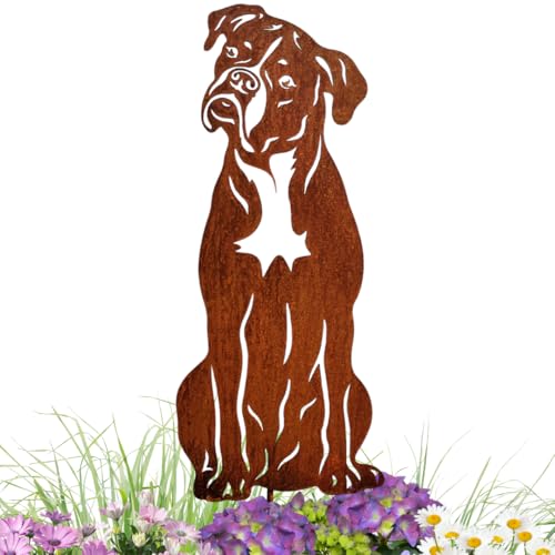 Teddy-Hundeskulptur Aus Polyresin – Ca. 8x14x8,5 Cm, Niedliche Gartenfigur Für Drinnen & Draußen