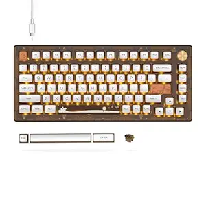 Womier 75% Keyboard, Hot Swappable Mechanical Keyboard, TPO and Gasket Dual-Mount Retro Gaming Keyboard, Knob Control Custom RGB Backlit, Pre-lubed Stabilizer for Mac/Win (G75 Brown)