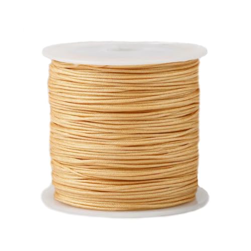 Paybous 0.8mm Nylon Cord, Trim Thread for Chinese Knotting,Necklaces,Jewelry Making,Macramé,Beading,Bracelets 110 Yards (Khaki)