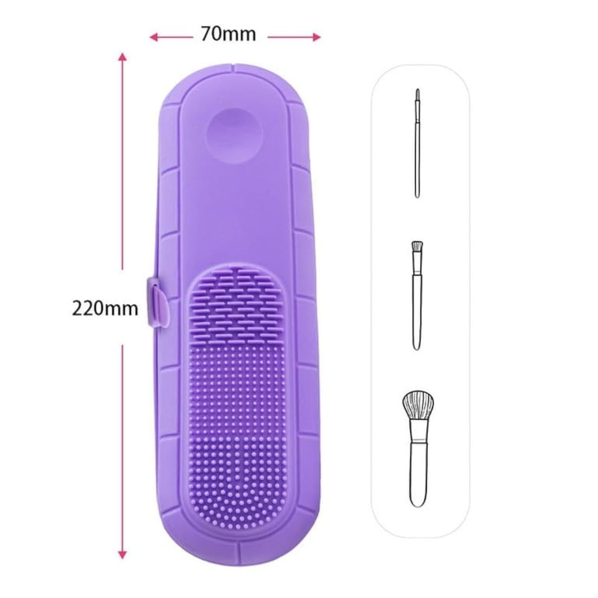 2-in-1 Silicone Travel Makeup Brush Holder with Cleaner