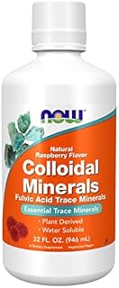 NOW Supplements, Colloidal Minerals Liquid, Plant Derived, Essential Trace Minerals, Raspberry, 32-Ounce