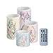 Cozeyat Rabbits Floral Pattern 4 Pieces Flickering Tea Light Battery Operated,Real Wax LED Candles Electric Tea Lights,Color Changing Cabdles with Remote Lights,Happy Easter Decor