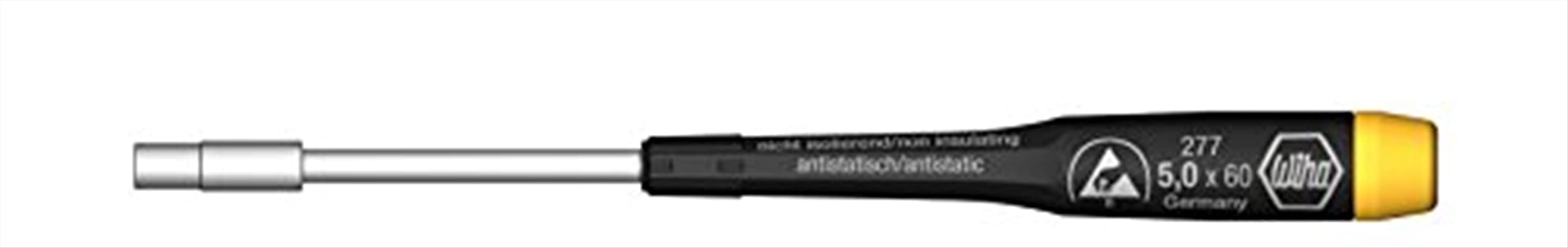 WIHA 07654 - Destornillador ESD Precision 277 Precision ESD 3,0 x 60 mm Ref. 277030060