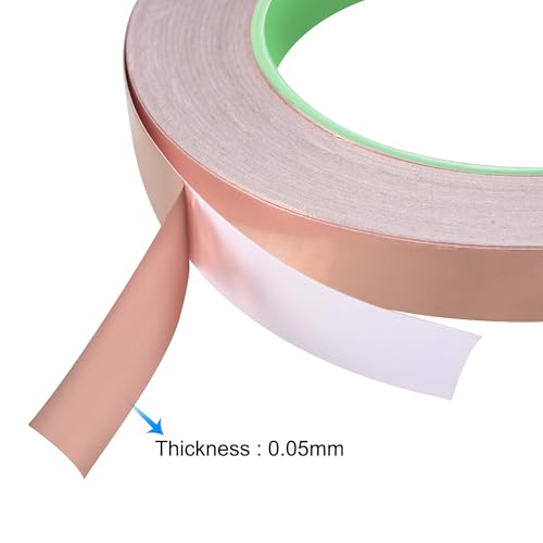 sourcing map 2 Stk. Doppelseitig leitfähig Klebeband Kupferfolienband 4mm/5mm/8mmx30m/98.4ft für Gitarre, EMI Shielding Crafts, elektrische Reparaturen