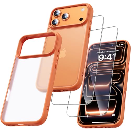 UniqueMe für iPhone 17 Hülle - Handyhülle für iPhone 17 Case,Rundumschutz Schutzhülle Cover, 1 Handyhülle & 2 Schutzfolie - Transparent