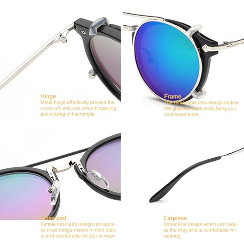 Fashion Vintage Steam Punk Sunglasses Men Women Double Layer Removable Lens Uv4003