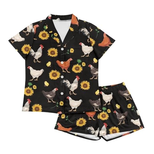 Image of Women's Short Sleeve Sleepwear Pajamas Nightwear with Pockets | skin-friendly breathable material resists pilling fading and deformation after repeated washing
