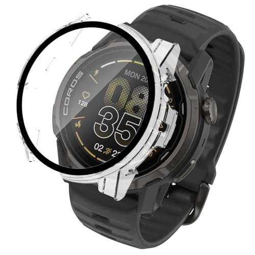 For COROS�i�J���X�jAPEX 4 42MM ��p�P�[�X�yHVUYAL�z��̌^ �����K���X �ی�J�o�[ �S�ʕی� �����K���X��� 9H�ی�t�B����+PC�J�o�[ �����ȒP �ϏՌ� �����ߗ� �w��h�~ (�N���A)
