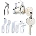 HOME MASTER HARDWARE Universal Mailbox Locks with 2 Keys for Almost All Locking Mail Boxes Comes with 5 Different Lock Plates,Nickel Finish