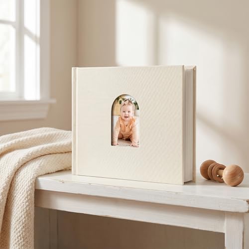 Album Photo 2x3 pouces 52 Pochettes, Mini Album Instax, Livre Photo Lin Beige avec Fenêtre Personnalisable et Espace Écriture, Album Portable pour Voyage Scrapbooking Cartes Souvenirs