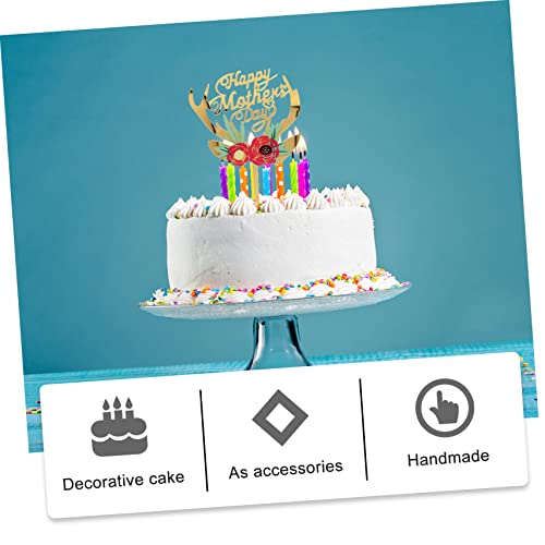 Abaodam 6 Pçs Palhetas De Decoração Acrílico Toppers Feliz Mãe Flor Bolo Flores Carta Cravo Cuake Ro