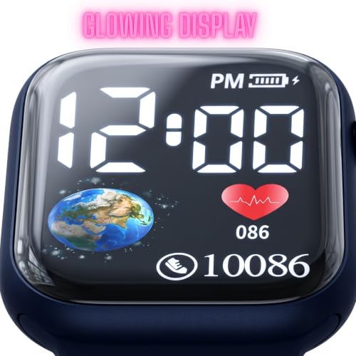 Image of GOLDENIZE FASHION Smart Watch for Kids Girls /Boys, Brthday Return Gift for Kids, Luminous LED Display Fashionable Kids Digital Watches Waterproof Sports Square Electronic Watch for Kid, Boy /Girls