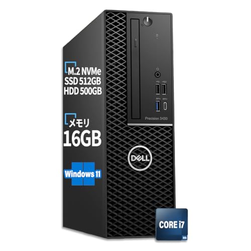 �y�����ςݕi�z�f�X�N�g�b�vPC �f�� Precision 3430 SFF / ��8���� Core i7-8700 / ������ 16GB / NVMe SSD 512GB + HDD 500GB / Windows 11 Pro/Office 2021 /