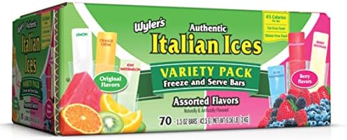 Fruidles Wyler's Italian Ices, Assorted Flavors, Variety Pack, 1.5 ounce Icee FunPOP (70 Count, Total of 105 Oz)