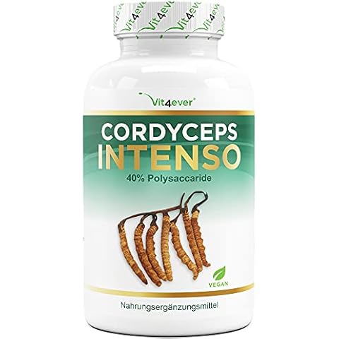 Cordyceps Pilz - 180 Kapseln mit 650 mg echtem CS-4 Extrakt - 40% bioaktive Polysaccharide - Laborgeprüft - Hochdosiert - Raupenpilz - Vegan Cover