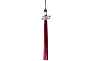 2022 Black Tassel Graduation Cap Accessory with Silver Charm