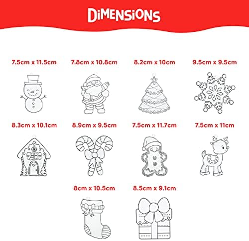 THE TWIDDLERS - 20 Christmas Suncatcher in Assorted Festive Designs - Paint Your Own DIY Ornament Bauble Decorations - Fun Gift, Toy Art Crafts Complete Set, Activity for Kids, Party Bag Fillers