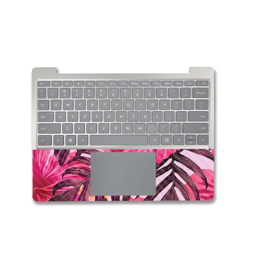 Image of MightySkins Carbon Fiber Skin Compatible with Microsoft Surface Laptop Go 3 (2023) Full Wrap Kit - Tropical Pink | Protective, Durable Textured Carbon Fiber Finish | Made in The USA