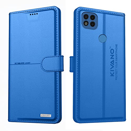 Image of KIVANO Xiaomi Poco C31 Professional Series Wallet Case | Luxurious Design | Premium | PU Leather Flip Case Back Cover - Light Blue