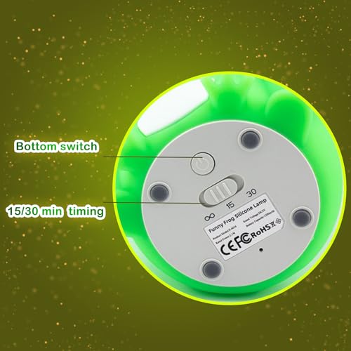 Image of Cute Frog Night Light for Kids, Color Changeable Soft Silicone Sleeping Night Lamp for Nursery, Dimmable Timer Rechargeable Colorful Baby's Light Room Decor Children Gifts