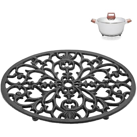 Sumnacon Cast Iron Trivet - Antique Heat Resistant Metal Pad for Kitchen Cover