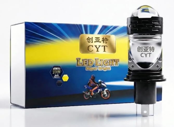 Dual Lens Projector H4 LED Headlight Bulb, 12000 LM, 9-16V, 80W, Super Bright Yellow White HI/Lo Beam, 12000RPM Cooling Fan, Universal for Car and Bikes, Pack of 1-image-7