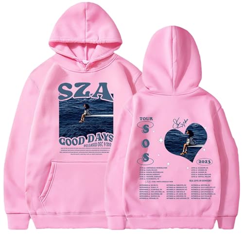 Sweat à capuche en coton premium SZA SOS rose S aux finitions soignées et durables