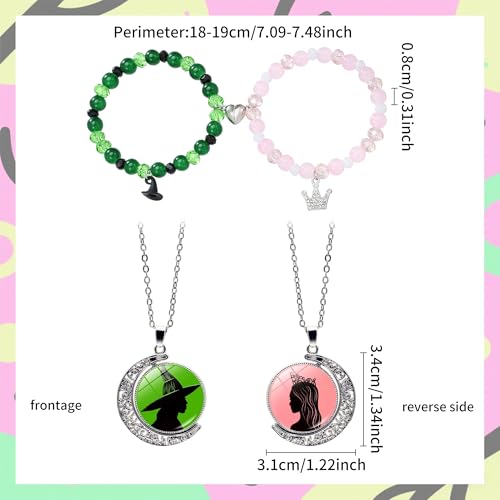 Witch Friendship Matching Bracelets Crown Witch Hat Matching Bracelets Witch Necklace with Bracelet Witch Merch Accessories Gifts2