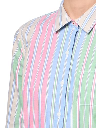 Image of Nautica Women's Button Front Long Sleeve Roll Tab Shirt