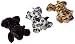 Aurora Bundle of 3 Stuffed Beanbag Animals:Snow Leopard, Streak Cheetah and Onyx Black Panther 8" Mini Flopsie Plush Beanbag