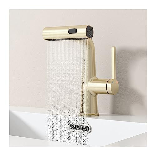 Robinet de salle de bains avec pulvérisateur extractible et jet flexible en laiton durable