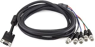 Monoprice 105544 10' VGA HD-15 to 5 BNC RGB Video Cable for HDTV Monitor Cable - Black