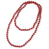 BALIBALI 108 Mala Beads Necklace 8mm Natural Semi-Precious Stone Meditation Long Beaded Necklace Wrap Bracelet Handmade Gemstone Jewelry for Women Men (Red Turquoise)