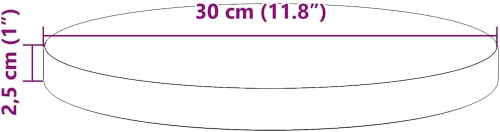 vidaXL Table Top Round Wax Brown Ø11.8x1.0 Solid Wood Pine