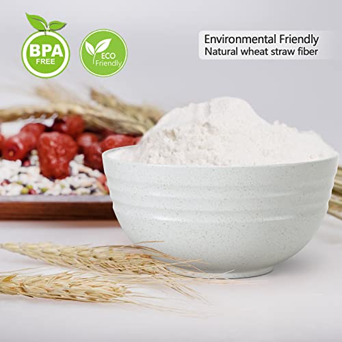 image for Homestockplus 【NOT CERAMIC】Unbreakable Cereal Bowls, 25 OZ Wheat S