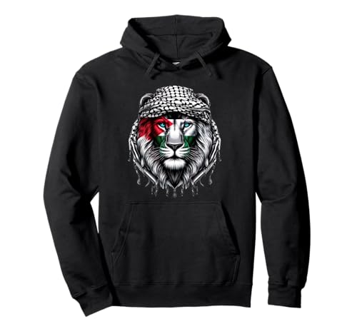 time of Palestine: Lion keffiyeh Pullover Hoodie
