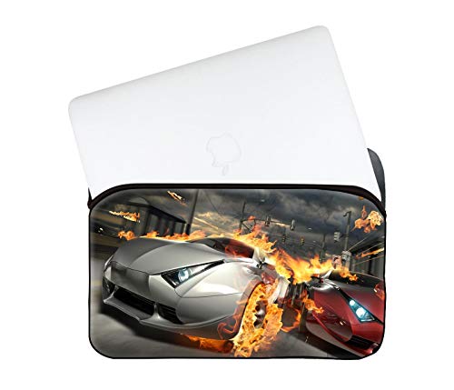 Image of Theskinmantra Destructive Car Race Laptop Sleeve for 14.1 inch