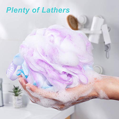 image for Aquior Bath Sponge Shower Loofahs Mesh Pouf Body Scrubber Ball for Exf