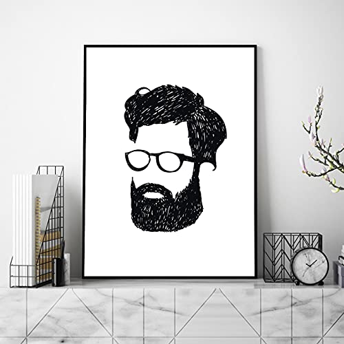 Art mural salon de coiffure toile vintage 50x70cm pour decoration barbier