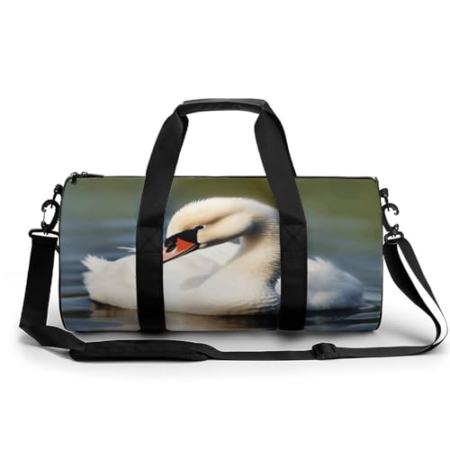 Gym Bag For Women Men Lightweight Cute Little Swan Print Duffel Bag Personalized Travel Bags For Travel Sports
