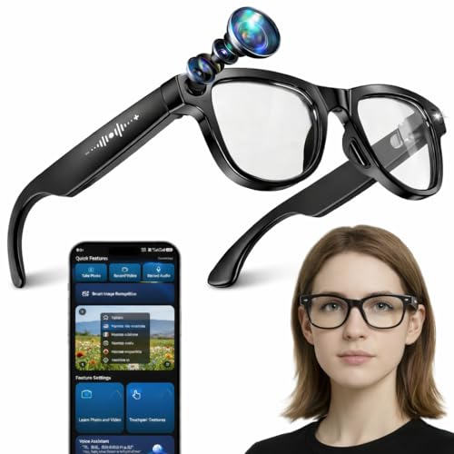 AI Smart Glasses with 8MP 4K Camera Glasses, 2026 1200P Video Recording Glasses for Women & Men, 139...