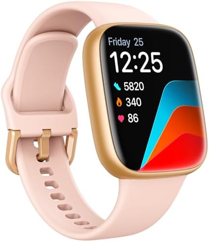 Fitpolo Smart Watch for Women, 1.85" AMOLED Fitness Tracker with Bluetooth Call, Heart Rate/Sleep/SPO₂ Monitor, 100+ Sports Modes, 3ATM Waterproof Smartwatch for Android/iPhone, Includes 2 Bands