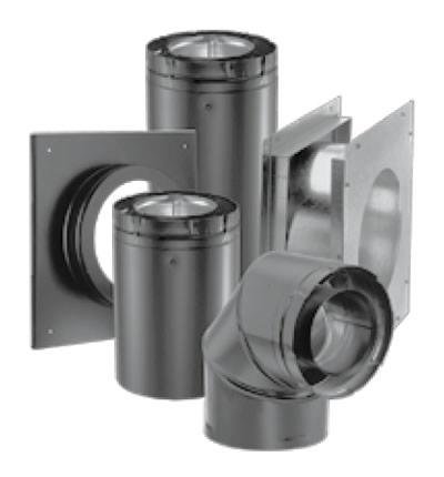 DuraVent 46DVA-KHC 4" x 6-5/8" Inner Diameter - DirectVent Pro Direct Vent Pipe, Black