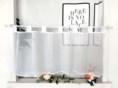 Devola Scheibengardinen Voile Kurzgardine mit Schlaufen Modern...