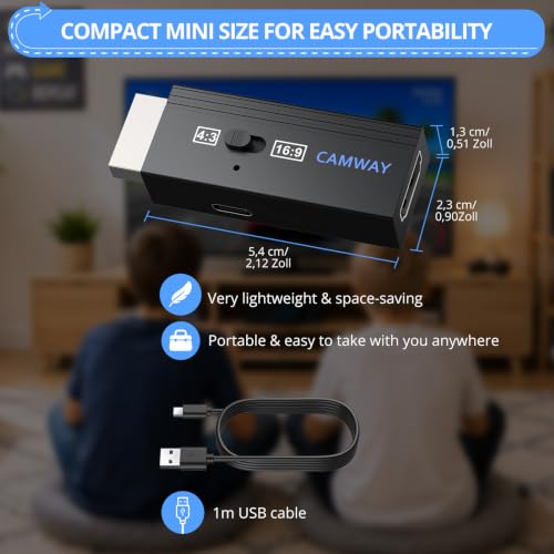Image of CAMWAY PS1 /PS2 to HDMI Converter,Plug&Play 1080P Adapter,4:3 /16:9 Ratio | Converts AV Signals to HDMI Video Audio for PS2 PS1 Consoles Retro Gaming and TVs /Monitors /Projector,No Setup Required,No Lag