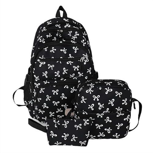 Coquette Bow Backpack, 3pcs Bow Backpack Set for Women, Cute Backpack Set Aesthetic Daypack Bow Rucksack