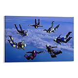 Pictures for Bedroom Wall Decor Multiplayer Skydiving Sky Extreme Sport Wall Art Paintings Canvas Wa