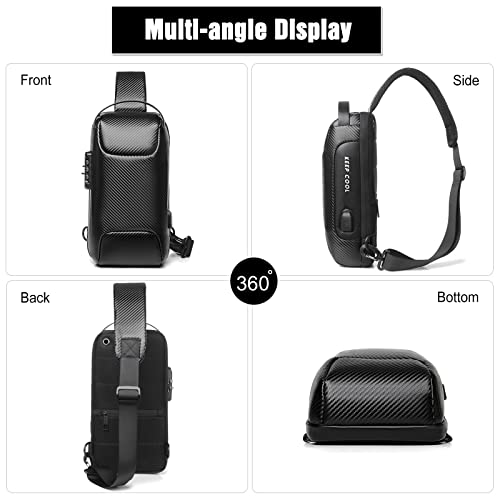 Bolso cruzado de pecho antirrobo FANDARE con puerto USB miniatura 6