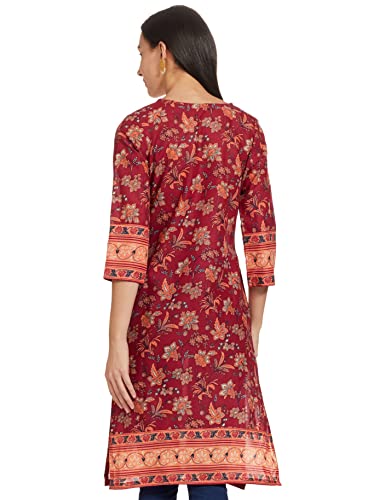Image of Rangriti Womens Round Neck Printed Kurta